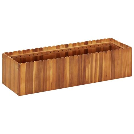 Jardinière, Pot de Fleurs d'extérieur, Lit surélevé de jardin 100x30x25 cm Bois massif d'acacia OIB7242E (1/5)