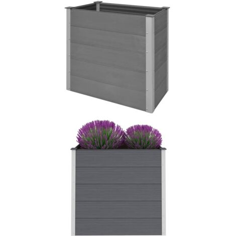 Jardinière, Pot de Fleurs d'extérieur, Lit surélevé de jardin WPC 100x50x91 cm Gris OIB8606E (1/5)