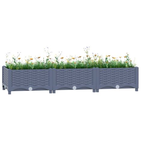 Jardinière, Pot de Fleurs d'extérieur, Lit surélevé 120x40x23 cm Polypropylène OIB2820E (1/5)