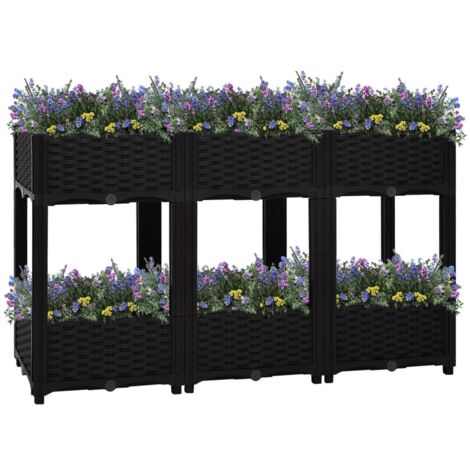 Jardinière de jardin - Balconnière à fleurs Lit surélevé 120x40x71 cm Polypropylène BV224999 - BonneVie (1/5)