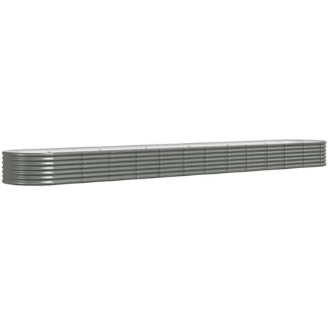 Jardinière, Pot de Fleurs d'extérieur, Acier enduit de poudre 512x80x36 cm Gris OIB1143E (1/5)