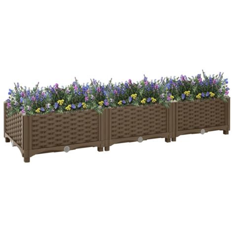 Jardinière de jardin - Balconnière à fleurs Lit surélevé 120x40x23 cm Polypropylène BV270747 - BonneVie (1/5)