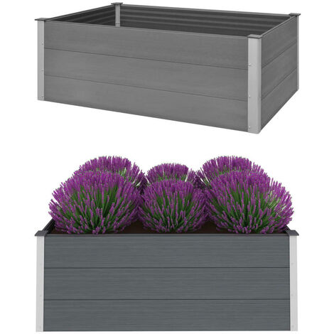 Lit surélevé de jardin,Jardinière,Pot de Fleurs WPC 150x100x54 cm Gris XZZZ239252 (1/5)