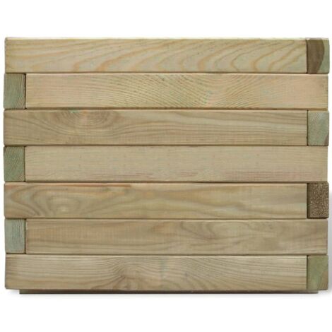 Jardinière, Pot de Fleurs d'extérieur, Lit surélevé 50x50x40 cm Bois Carré OIB9487E (1/4)