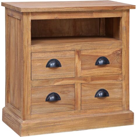 Armoire latérale Sideboard Design moderne, Armoire Etagère de rangement, 60 x 30 x 60 cm Teck solide OIB4846E (1/5)