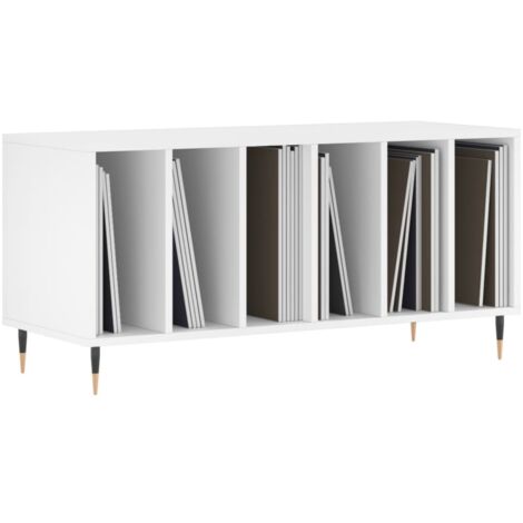 Meuble de Rangement Armoire à disques  Bibliothèque blanc 100x38x48 cm bois d'ingénierie 63427 (1/5)