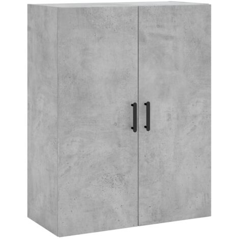 Armoire murale, Placard de Rangement Toilettes, Meuble Haut de Salle de Bain gris béton 69,5x34x90 cm LKOWF16460 (1/5)