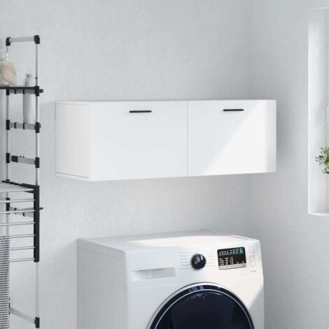 Armoire murale  Armoire murale de salle de bain  Meuble de rangement blanc 100x36,5x35 cm bois d'ingénierie 37862