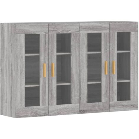 Lot de 2 Armoires murales  Meubles de rangement sonoma gris bois d'ingénierie 57028 (1/5)