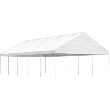 Tonnelle de jardin Tonnelle Pergola Barnum avec toit blanc 11,15x5,88x3,75 m polyéthylène 45808 (1/5)