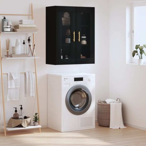 Armoire murale Armoire murale de salle de bain Meuble de rangement noir 69,5x34x90 cm 43579 (1/5)