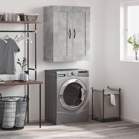 Furniture Limited - Armoire murale gris béton 69,5x34x90 cm bois (1/5)