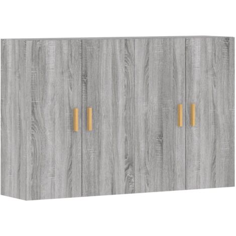 Lot de 2 Armoires murales  Meubles de rangement sonoma gris bois d'ingénierie 29388 (1/5)