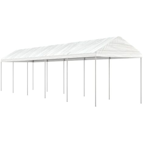 Tonnelle de jardin Tonnelle Pergola Barnum avec toit blanc 11,15x2,28x2,69 m polyéthylène 85499 (1/5)