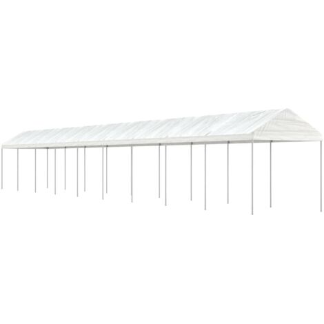 Tonnelle de jardin Tonnelle Pergola Barnum avec toit blanc 20,07x2,28x2,69 m polyéthylène 20081 (1/5)