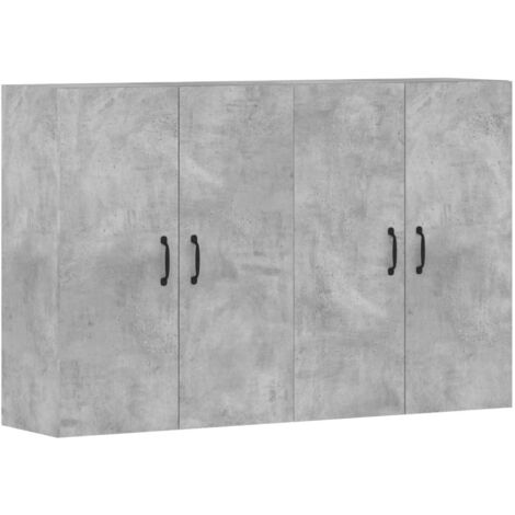 Lot de 2 Armoires murales  Meubles de rangement gris béton bois d'ingénierie 69688 (1/5)