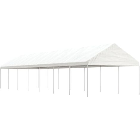 Tonnelle de jardin Tonnelle Pergola Barnum avec toit blanc 15,61x4,08x3,22 m polyéthylène 16025 (1/5)