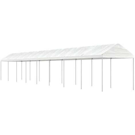 Tonnelle de jardin Tonnelle Pergola Barnum avec toit blanc 17,84x2,28x2,69 m polyéthylène 12834 (1/5)