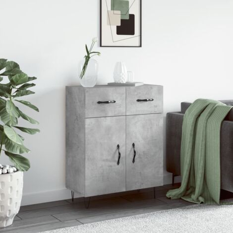 Buffet Meuble de rangement Armoire de cuisine gris béton 69,5x34x90 cm bois d'ingénierie 89949 (1/5)