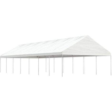 Tonnelle de jardin Tonnelle Pergola Barnum avec toit blanc 15,61x5,88x3,75 m polyéthylène 79302 (1/5)
