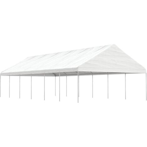Tonnelle de jardin Tonnelle Pergola Barnum avec toit blanc 13,38x5,88x3,75 m polyéthylène 89843 (1/5)