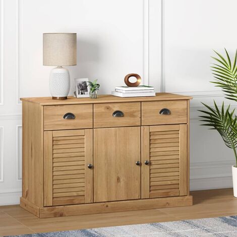 Buffet, Meuble de Rangement, Armoire de Cuisine avec tiroirs VIGO 113x40x75 cm bois massif de pin RDS6024 (1/5)