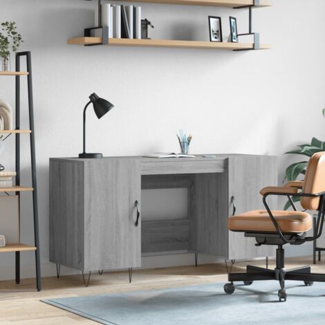 Bureau Bureau d'ordinateur Bureau informatique sonoma gris 140x50x75 cm bois d'ingénierie 39559 (1/5)