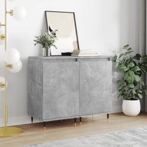 Buffets 2 pcs Meubles de rangement Armoires de cuisine gris béton 40x35x70 cm bois d'ingénierie 19868 (1/5)