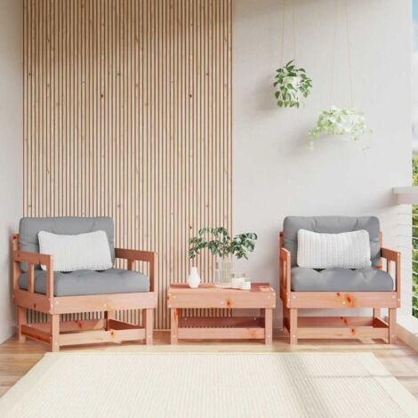 Lot de 2 Chaises de jardin avec coussins  Fauteuil de Jardin scandinave bois massif douglas 20174 (1/5)
