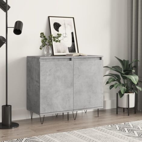 Buffets 2 pcs Meubles de rangement Armoires de cuisine gris béton 40x35x70 cm bois d'ingénierie 84346 (1/5)