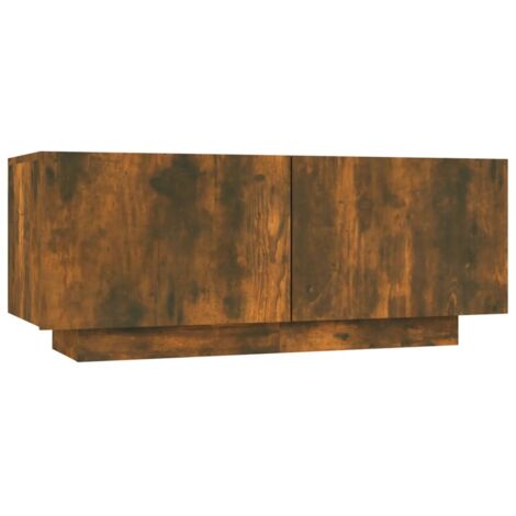 Meuble TV, Étagère TV, Meuble de Salon, Chêne fumé 100x35x40 cm Bois d'ingénierie OIB3416E (1/5)