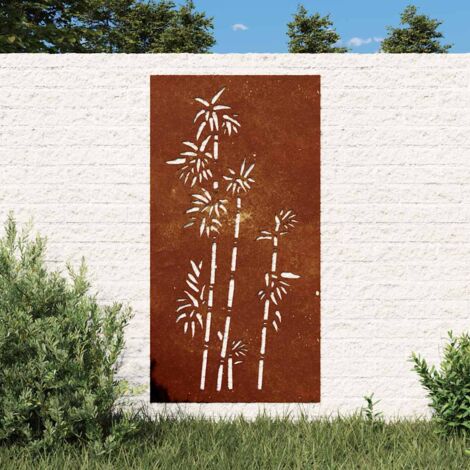 Déco murale Décoration murale jardin 105x55 cm acier corten design bambou 67312 (1/5)
