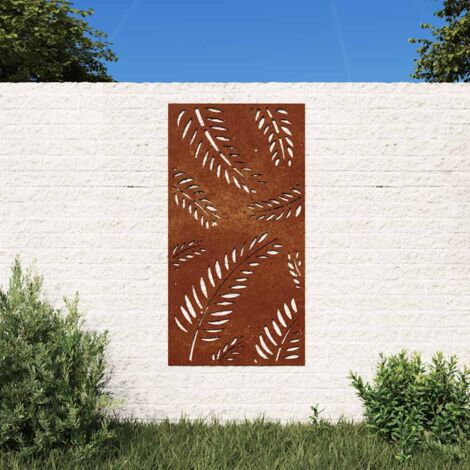 Déco murale Décoration murale jardin 105x55 cm acier corten design feuille 27647 (1/5)
