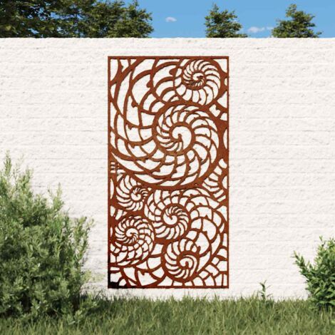 Déco murale Décoration murale de jardin 105x55 cm acier corten design coque 99499 (1/5)