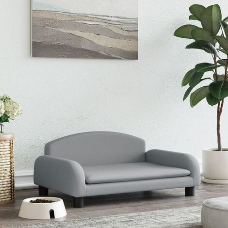 Lit pour chien Canapé chien  design scandinave gris clair 70x45x30 cm tissu 45991