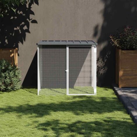Poulailler avec toit Enclos Cage à poules anthracite 103x98x90 cm acier galvanisé 46052 (1/5)