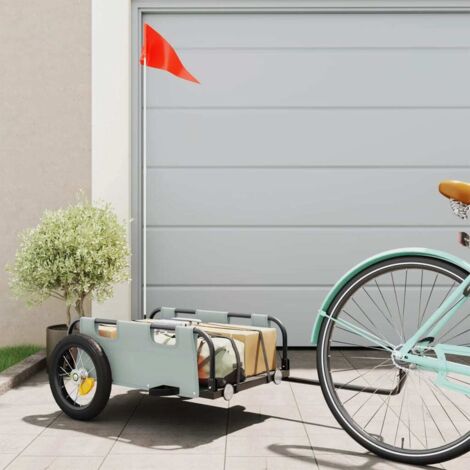 Remorque de vélo Remorque de transport cargo gris tissu oxford et fer 87138 (1/5)