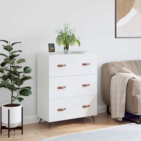 Commode Armoire à tiroirs Armoire de rangement blanc 69,5 x 34 x 90 cm bois d'ingénierie 24542 (1/5)