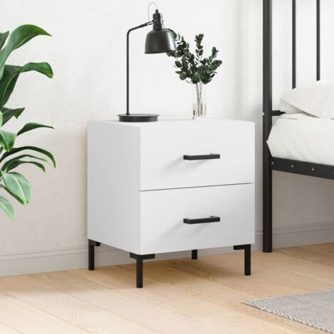 Table de chevet Table d'appoint Table de nuit blanc 40x35x47,5 cm bois d’ingénierie 50705 (1/5)