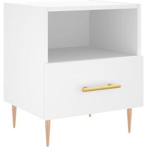 Table de chevet Table d'appoint  Table de nuit blanc 40x35x47,5 cm bois d’ingénierie 90652 (1/5)