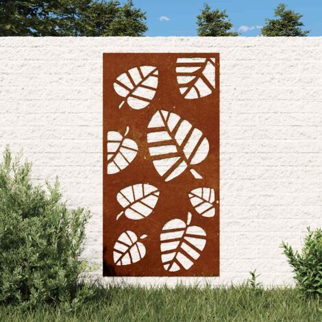Déco murale Décoration murale jardin 105x55 cm acier corten design feuille 59714 (1/5)