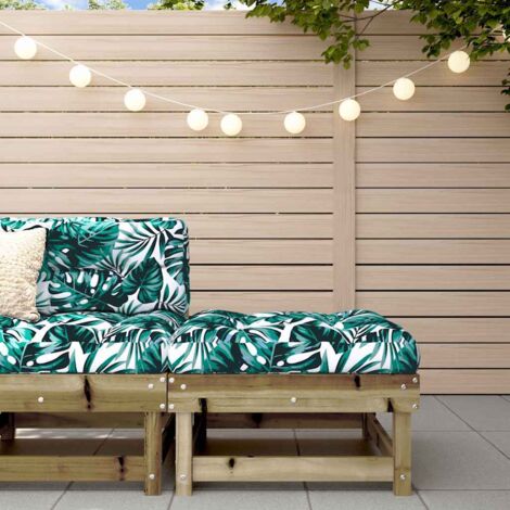 Repose-pied de jardin Tabouret Bas Pouf avec coussin bois de pin imprégné 20722 (1/5)