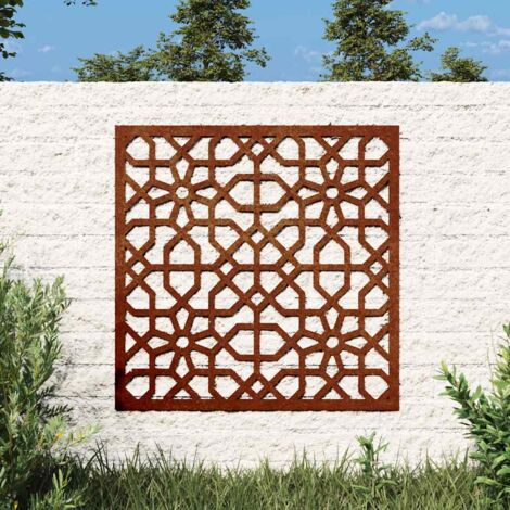 Déco murale  Décoration murale jardin 55x55 cm acier corten design mauresque 72752
