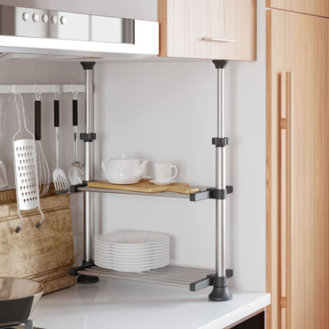 Étagère de cuisine Meuble de rangement Meuble Étagère 50x25x(50-70) cm aluminium 43650 (1/5)