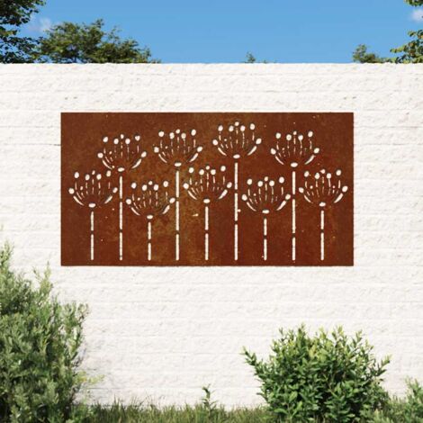 Déco murale Décoration murale jardin 105x55 cm acier corten design de fleur 87546 (1/5)
