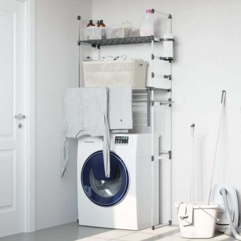 Étagère pour machine à laver Meuble de rangement Meuble Étagère 77x52x192 cm aluminium 18526