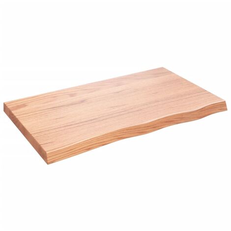Étagère murale marron clair 100x60x6 bois chêne massif traité (1/4)