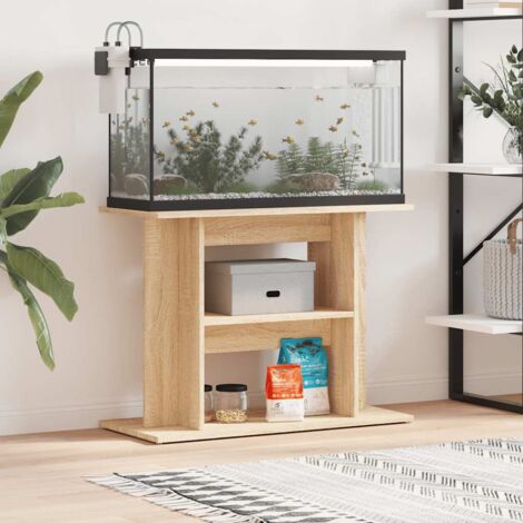 Support pour aquarium Meuble pour aquarium chêne sonoma 80x35x60cm bois d'ingénierie 49774 (1/5)