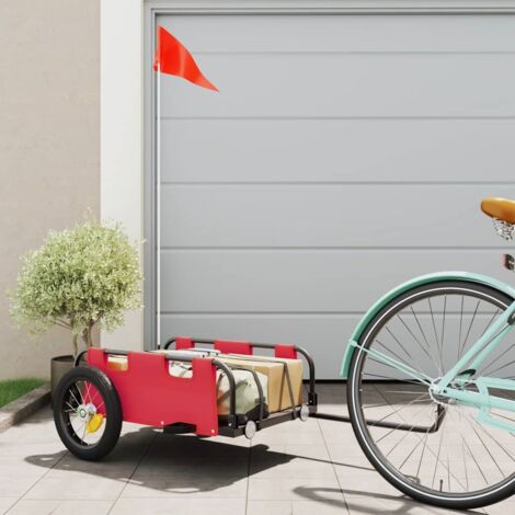 Remorque de vélo Remorque de transport cargo rouge tissu oxford et fer 83885 (1/5)