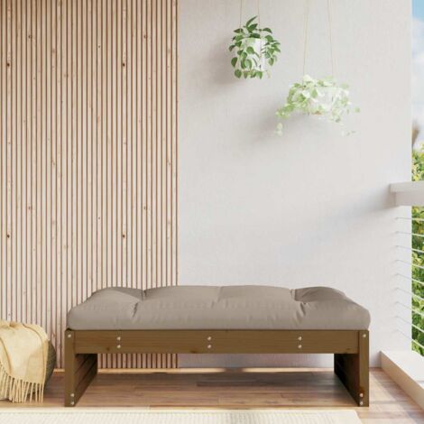 Repose-pied de jardin Tabouret Bas  Pouf 120x80 cm marron miel bois de pin massif 46438 (1/5)